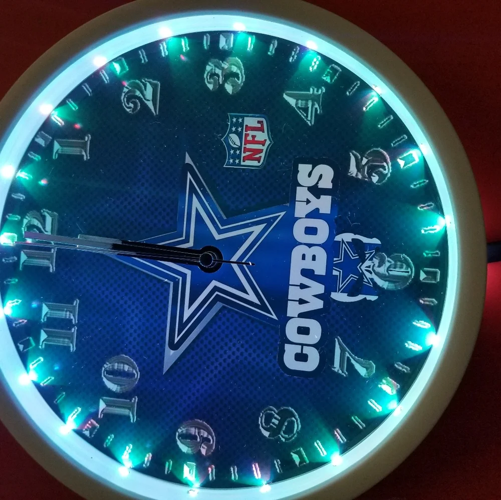 Dallas cowboys led light wall clock